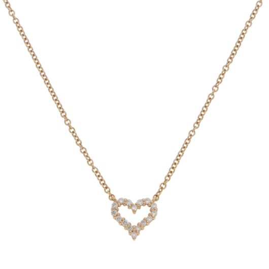 Vintage Tiffany & Co. Diamond Heart Mini Pendant Necklace