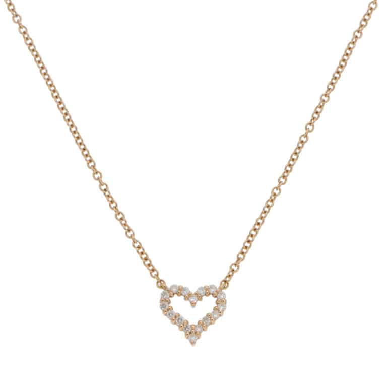 Vintage Tiffany & Co. Diamond Heart Mini Pendant Necklace
