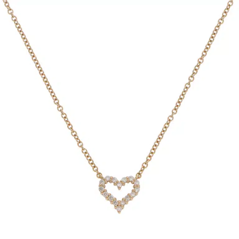 Vintage Tiffany & Co. Diamond Heart Mini Pendant Necklace