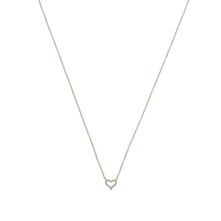 Vintage Tiffany & Co. Diamond Heart Mini Pendant Necklace