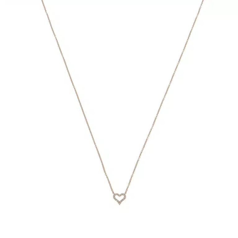 Vintage Tiffany & Co. Diamond Heart Mini Pendant Necklace