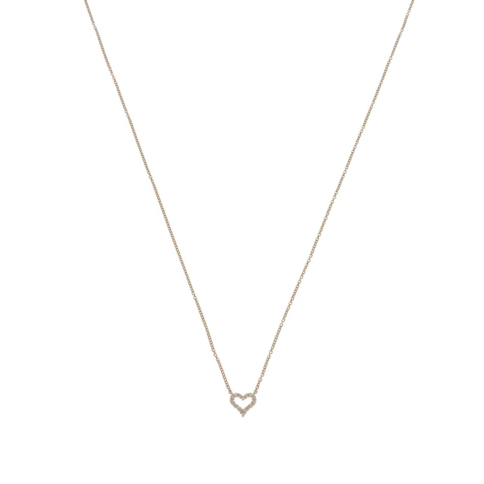Vintage Tiffany & Co. Diamond Heart Mini Pendant Necklace