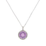 Vintage Mauboussin Amethyst and Diamond Pendant Necklace
