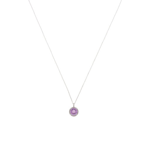Vintage Mauboussin Amethyst and Diamond Pendant Necklace