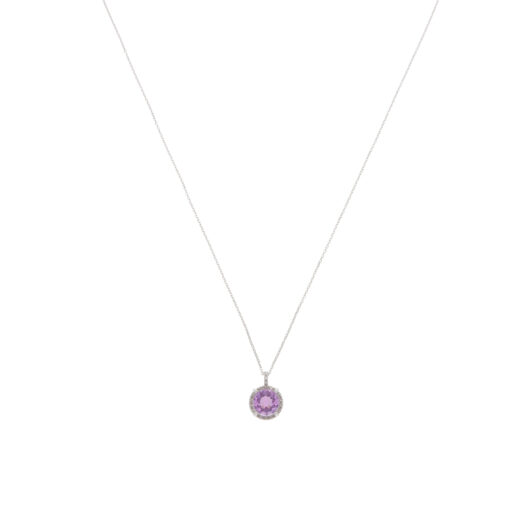 Vintage Mauboussin Amethyst and Diamond Pendant Necklace