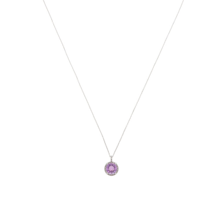 Vintage Mauboussin Amethyst and Diamond Pendant Necklace