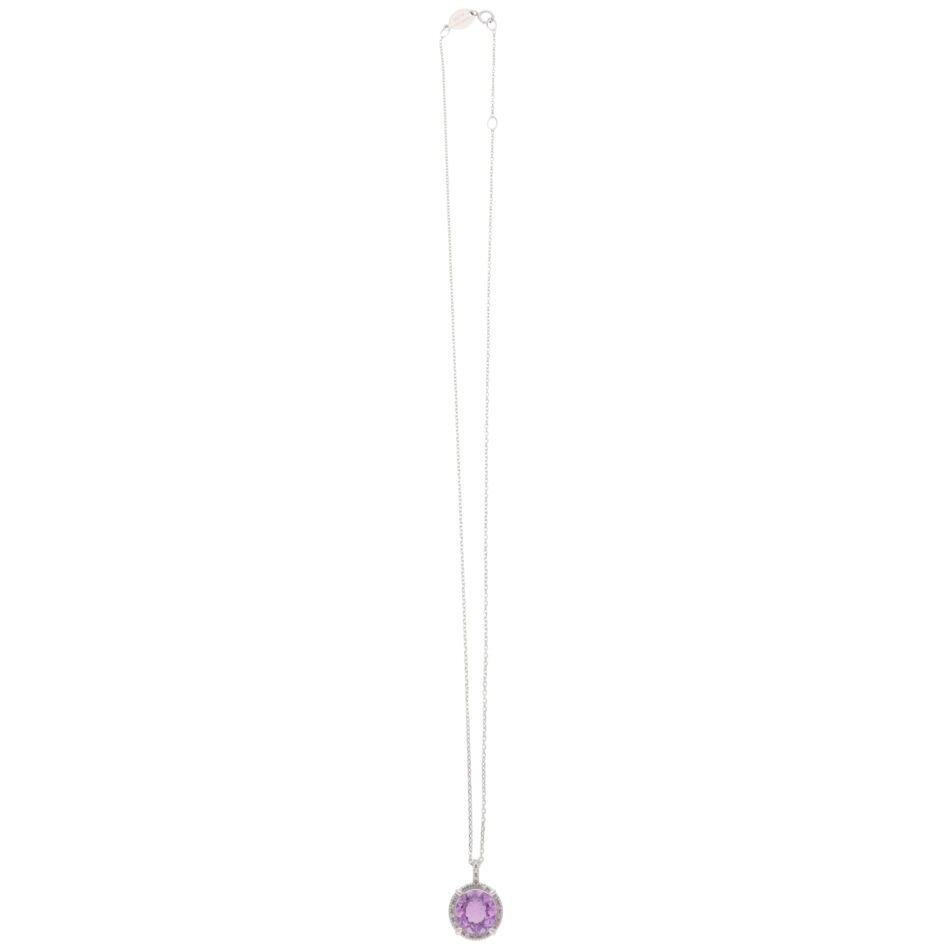 Vintage Mauboussin Amethyst and Diamond Pendant Necklace