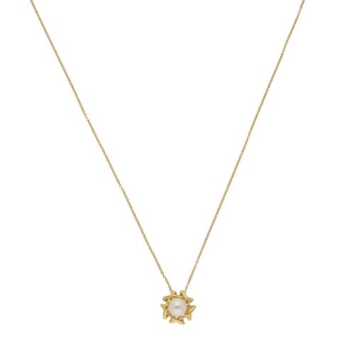 Vintage Tiffany & Co. Kiss Around Pearl Necklace in Yellow Gold