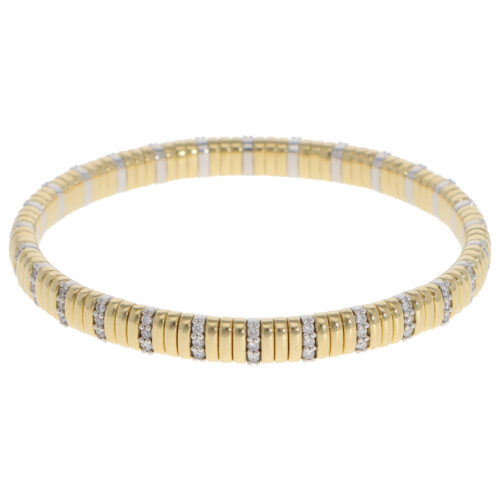 Contemporary Diamond Flex Bracelet in Yellow and White Gold