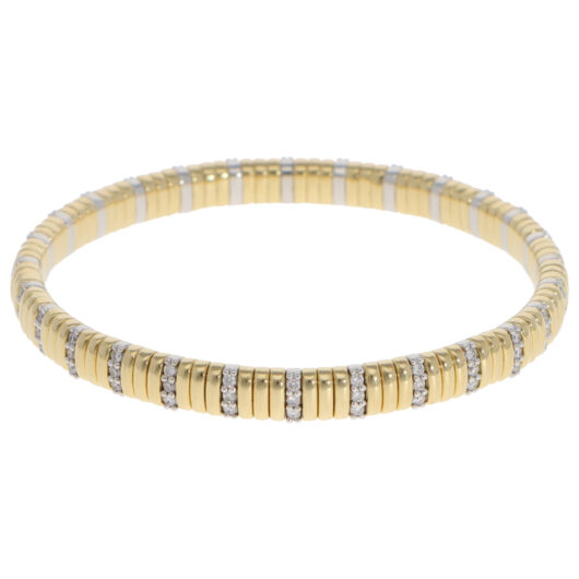 Contemporary Diamond Flex Bracelet in Yellow and White Gold