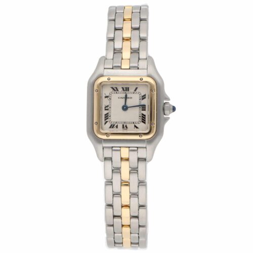 Vintage Cartier Panthere Steel and 1 Row Gold Watch
