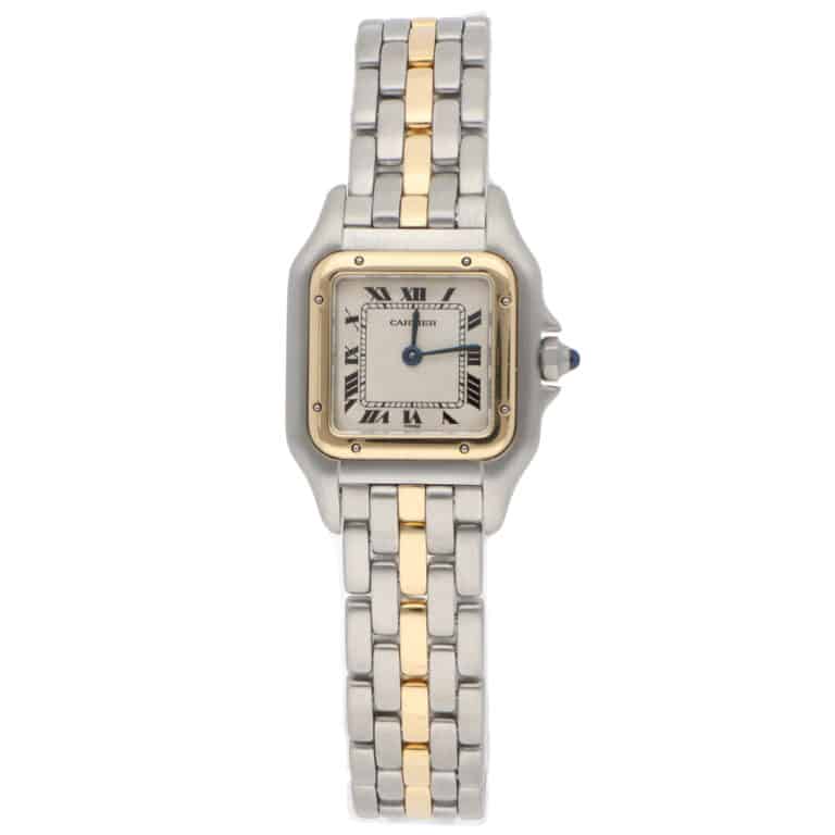 Vintage Cartier Panthere Steel and 1 Row Gold Watch