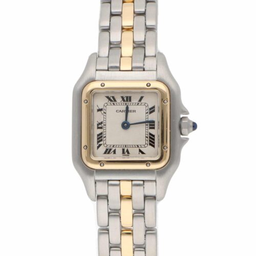 Vintage Cartier Panthere Steel and 1 Row Gold Watch