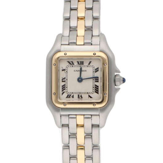 Vintage Cartier Panthere Steel and 1 Row Gold Watch