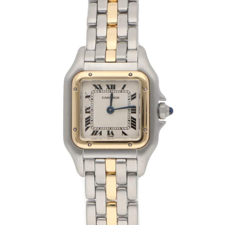 Vintage Cartier Panthere Steel and 1 Row Gold Watch