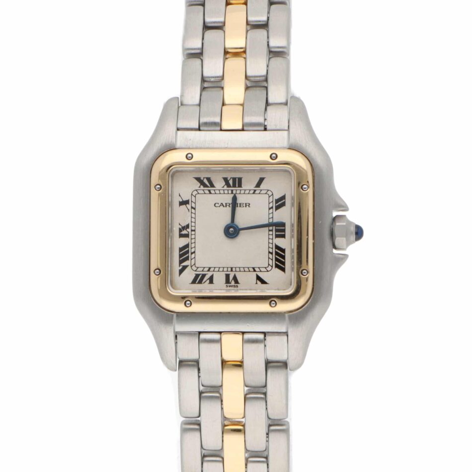Vintage Cartier Panthere Steel and 1 Row Gold Watch