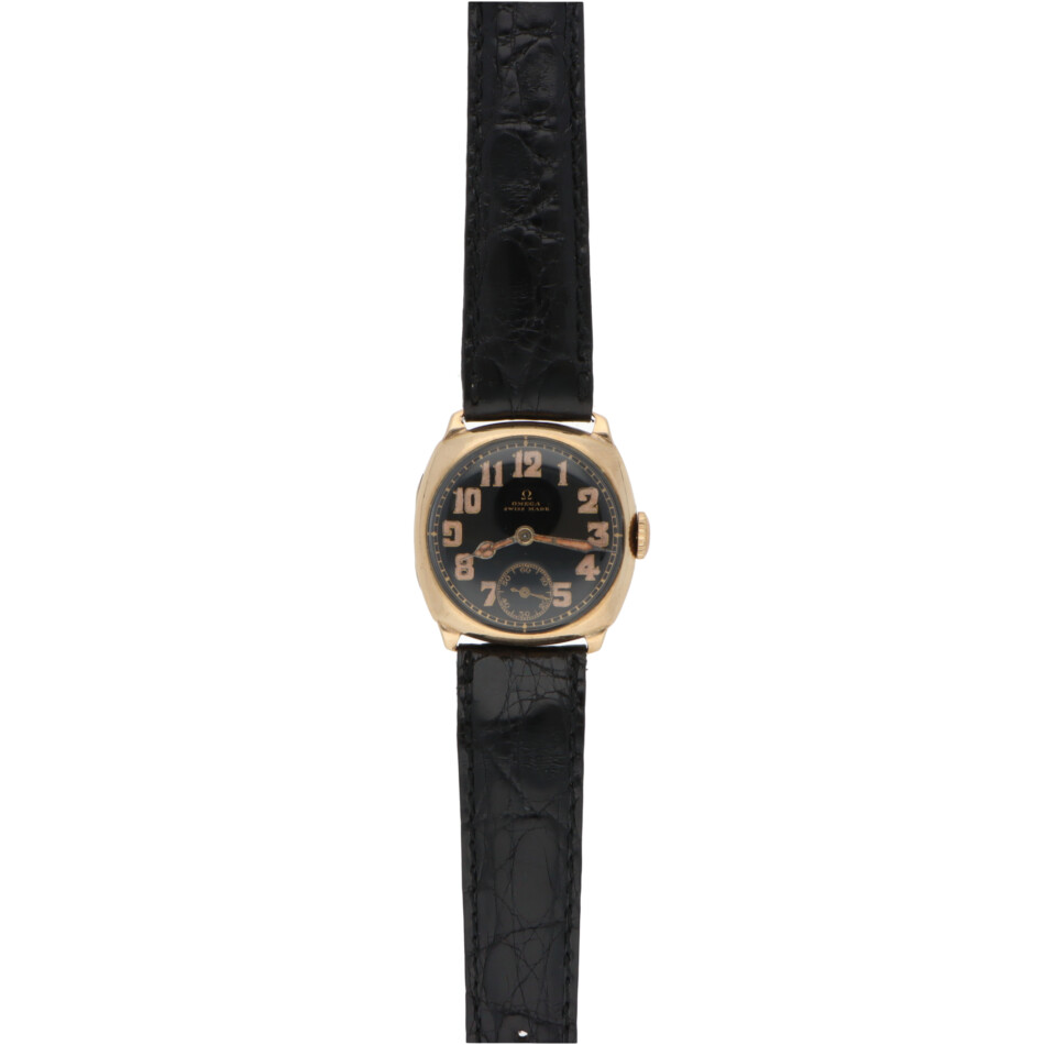 Vintage 1929 Omega 9ct Gold Cushion Watch