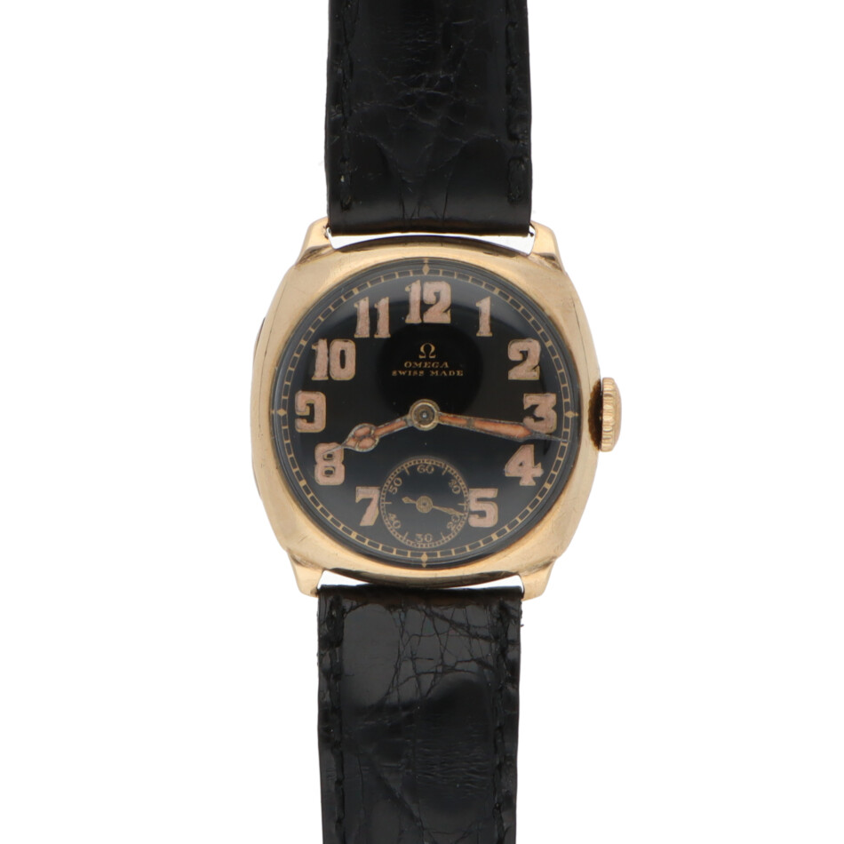 Vintage 1929 Omega 9ct Gold Cushion Watch