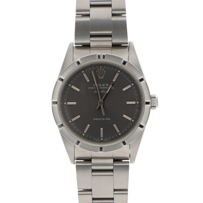 Vintage 1991 Rolex Air King Precision Watch Grey 34mm Dial