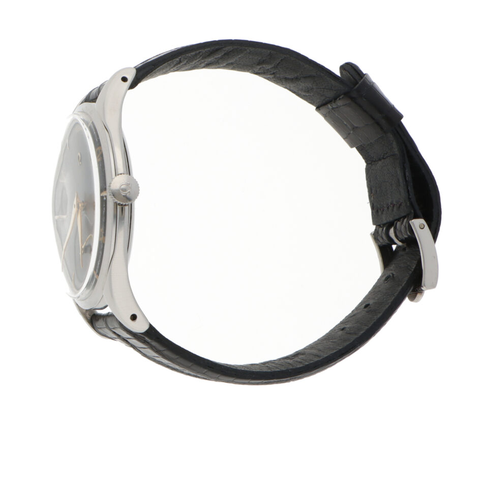 Vintage 1955 Omega Jumbo Steel Manual Wind Black Dial Watch