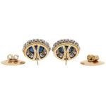 Vintage 1990 Garrard Sapphire and Diamond Cluster Earrings