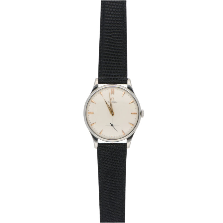Vintage 1954 Omega Jumbo Steel Waffle Dial Watch