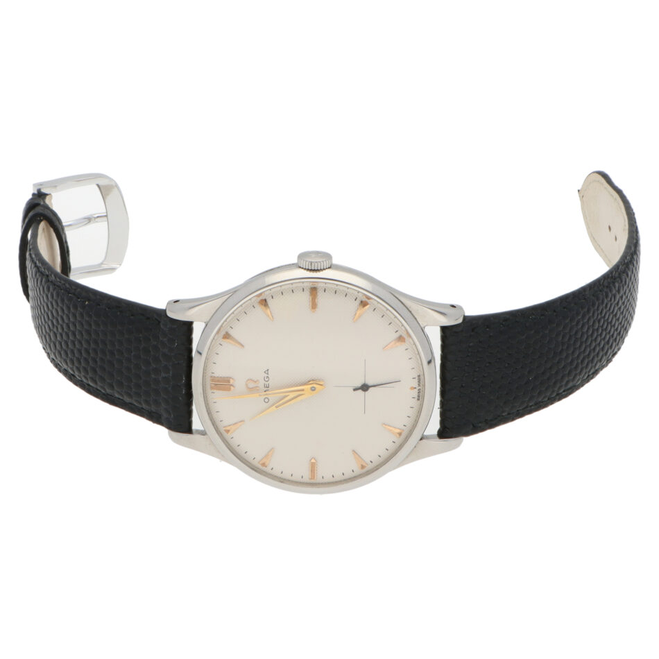 Vintage 1954 Omega Jumbo Steel Waffle Dial Watch