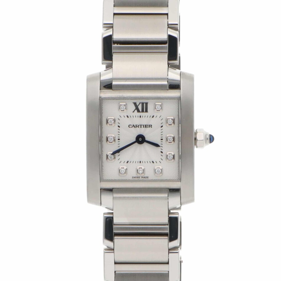 Vintage Cartier Tank Francaise Stainless Steel with Diamond Dial