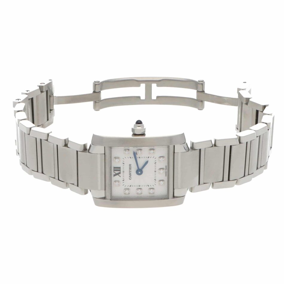 Vintage Cartier Tank Francaise Stainless Steel with Diamond Dial