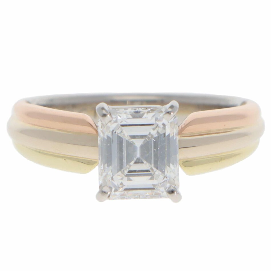 Vintage Cartier GIA Certified 1.50ct Diamond Trinity Ring