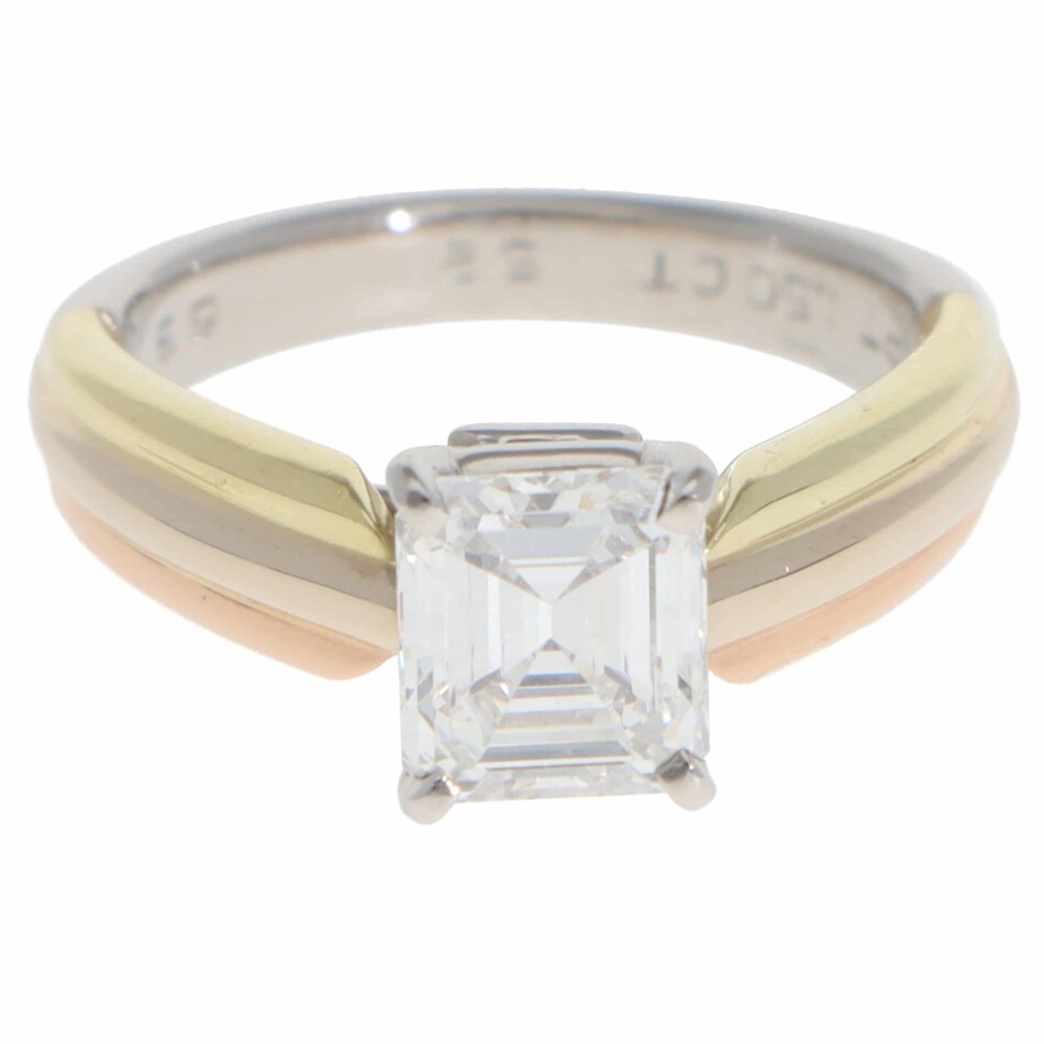 Vintage Cartier GIA Certified 1.50ct Diamond Trinity Ring