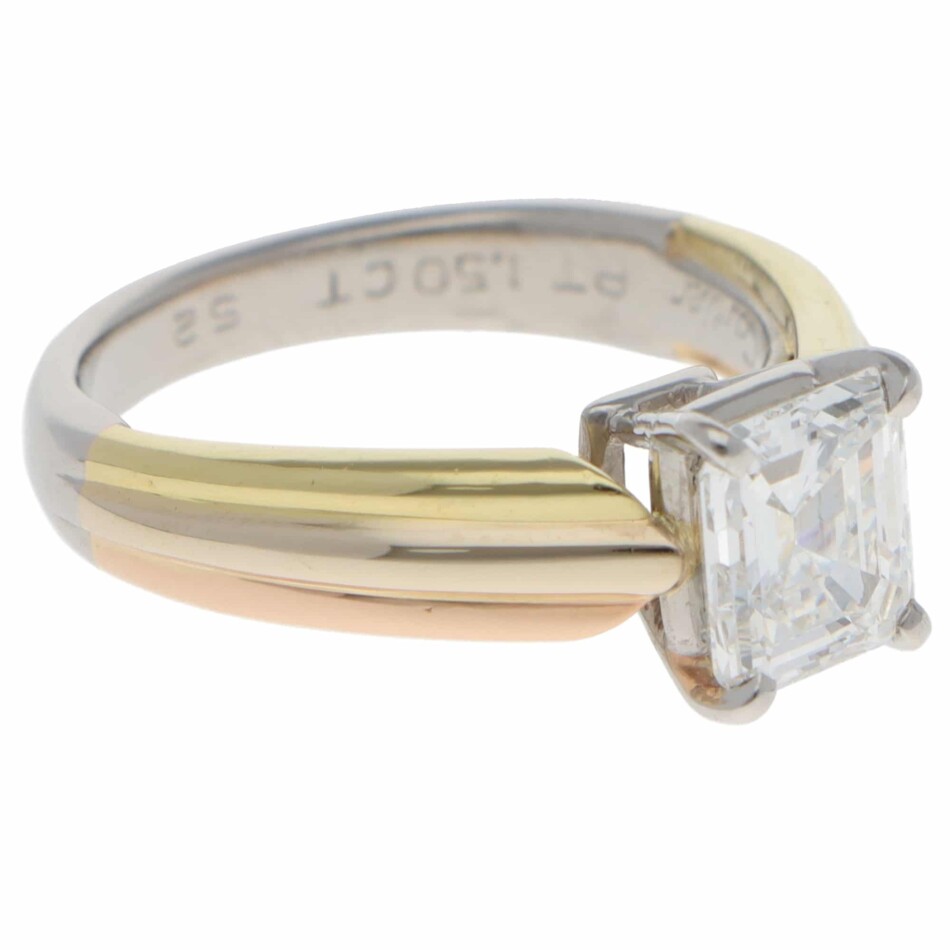 Vintage Cartier GIA Certified 1.50ct Diamond Trinity Ring