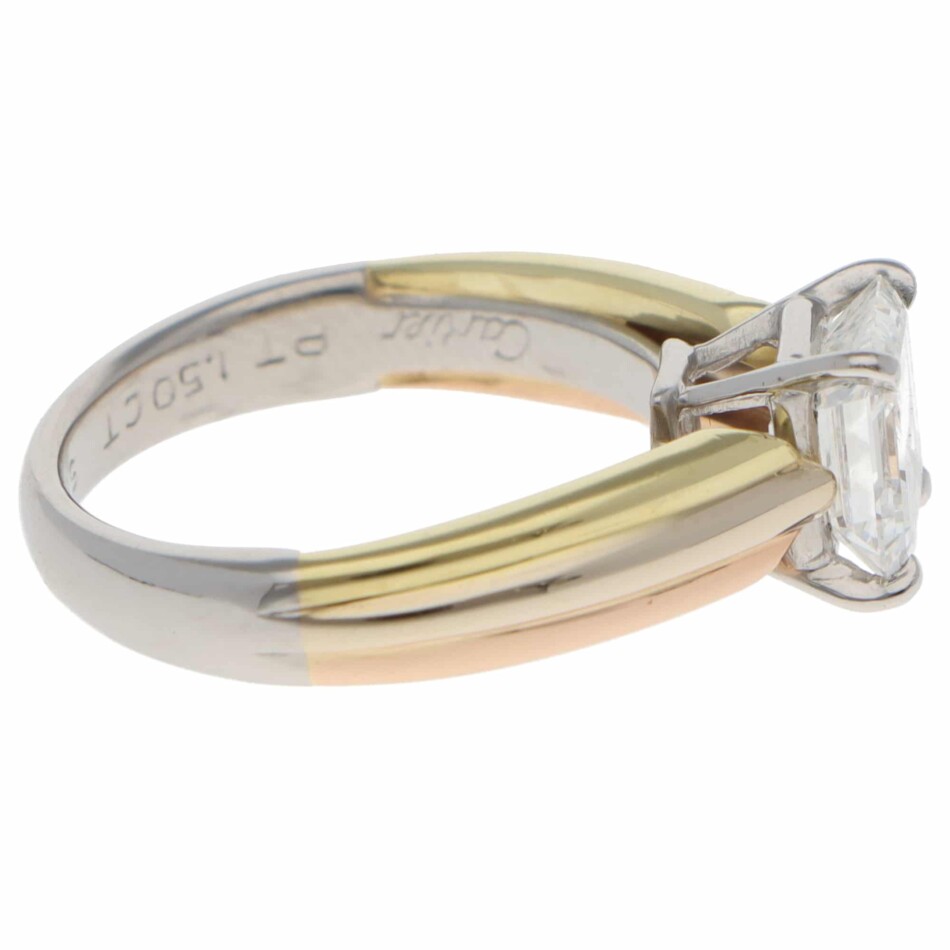 Vintage Cartier GIA Certified 1.50ct Diamond Trinity Ring