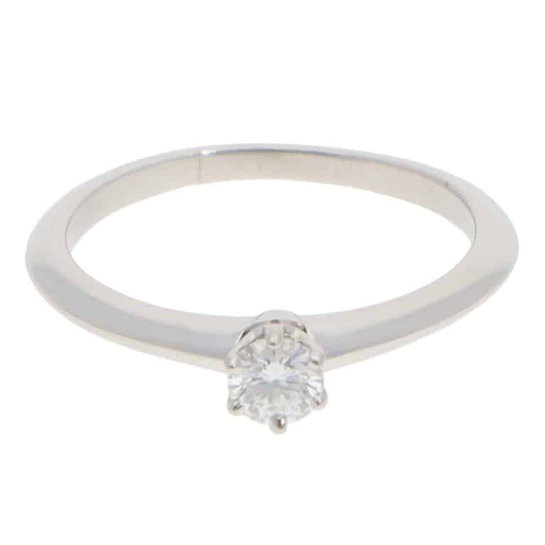 Vintage Tiffany & Co. 0.20ct Certified Diamond Solitaire Ring