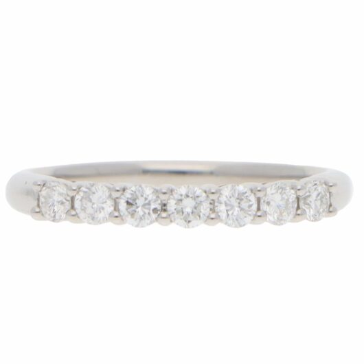 Contemporary 0.41ct Diamond Half Eternity Ring in Platinum