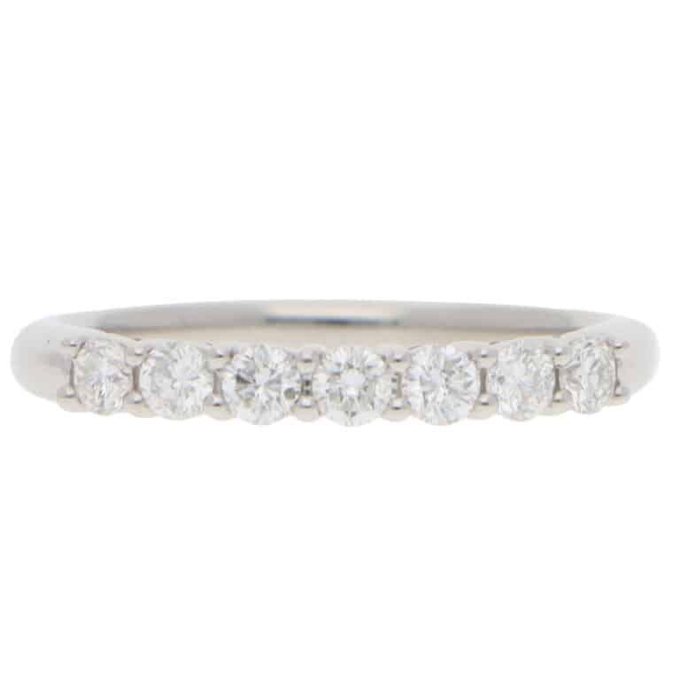 Contemporary 0.41ct Diamond Half Eternity Ring in Platinum
