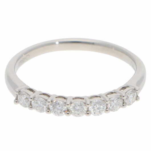 Contemporary 0.41ct Diamond Half Eternity Ring in Platinum