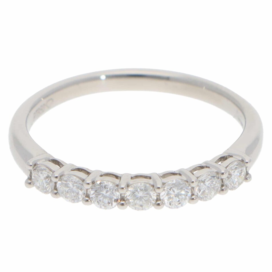 Contemporary 0.41ct Diamond Half Eternity Ring in Platinum