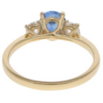 Contemporary Sapphire and Diamond Three Stone Ring