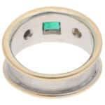 Contemporary Emerald and Diamond Etruscan Revival Dress Ring