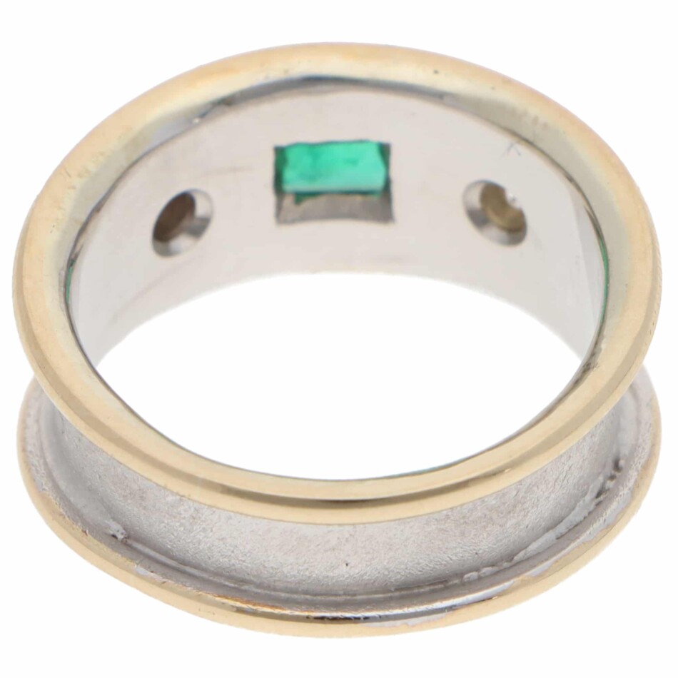 Contemporary Emerald and Diamond Etruscan Revival Dress Ring