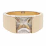 Vintage 2001 Cartier Tank Rutilated Quartz Ring in Yellow Gold