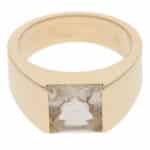 Vintage 2001 Cartier Tank Rutilated Quartz Ring in Yellow Gold