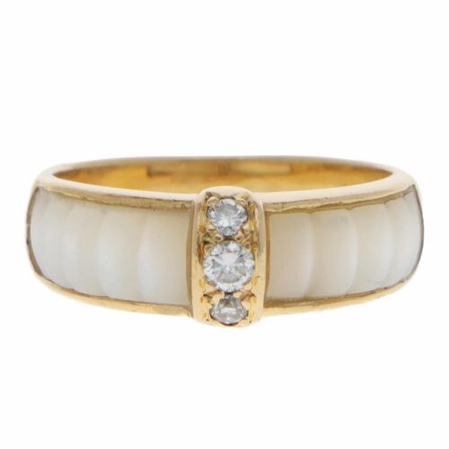 Vintage Van Cleef & Arpels Diamond and Mother of Pearl Ring