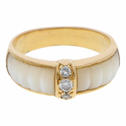 Vintage Van Cleef & Arpels Diamond and Mother of Pearl Ring