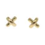 Vintage Tiffany & Co. Cross Stitch Stud Earrings in Yellow Gold
