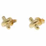 Vintage Tiffany & Co. Cross Stitch Stud Earrings in Yellow Gold