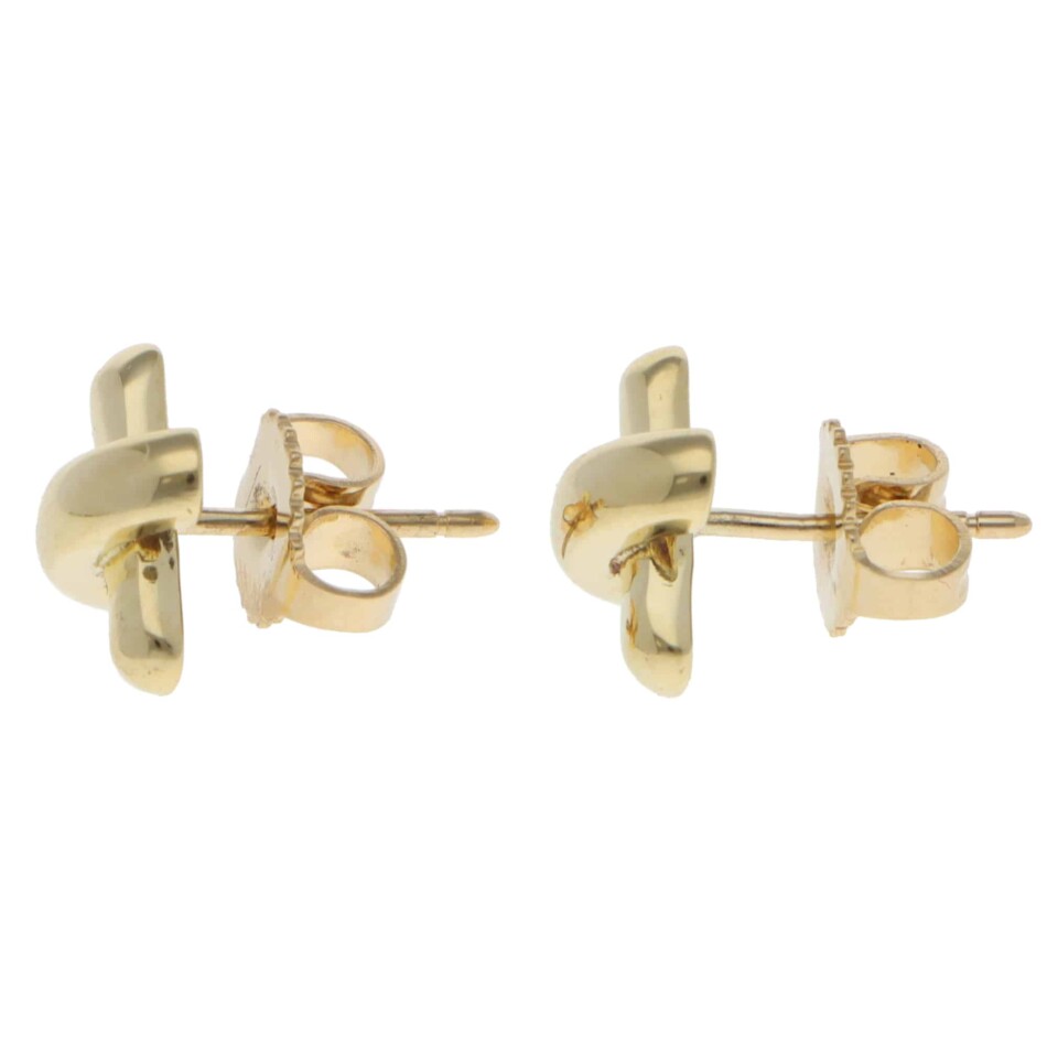 Vintage Tiffany & Co. Cross Stitch Stud Earrings in Yellow Gold