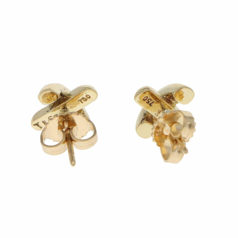Vintage Tiffany & Co. Cross Stitch Stud Earrings in Yellow Gold