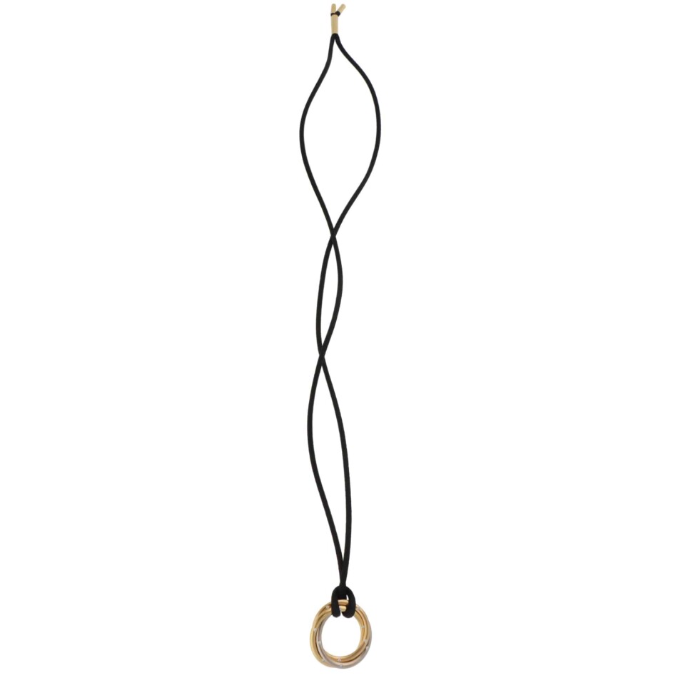 Vintage Cartier Trinity Diamond-Set Black Cord Pendant Necklace